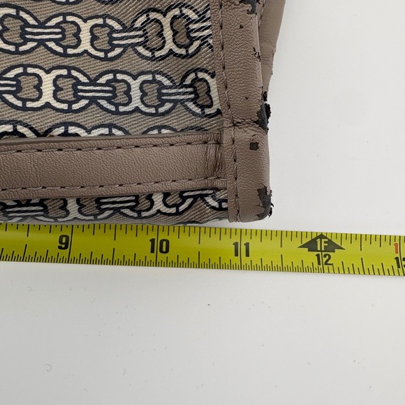 Tory Burch Gemini Link Canvas Tote French Gray Navy Stripe Large Shopper AS IS - Picture 6 of 16